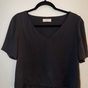 Black Aritsia V-Neck Women's Top